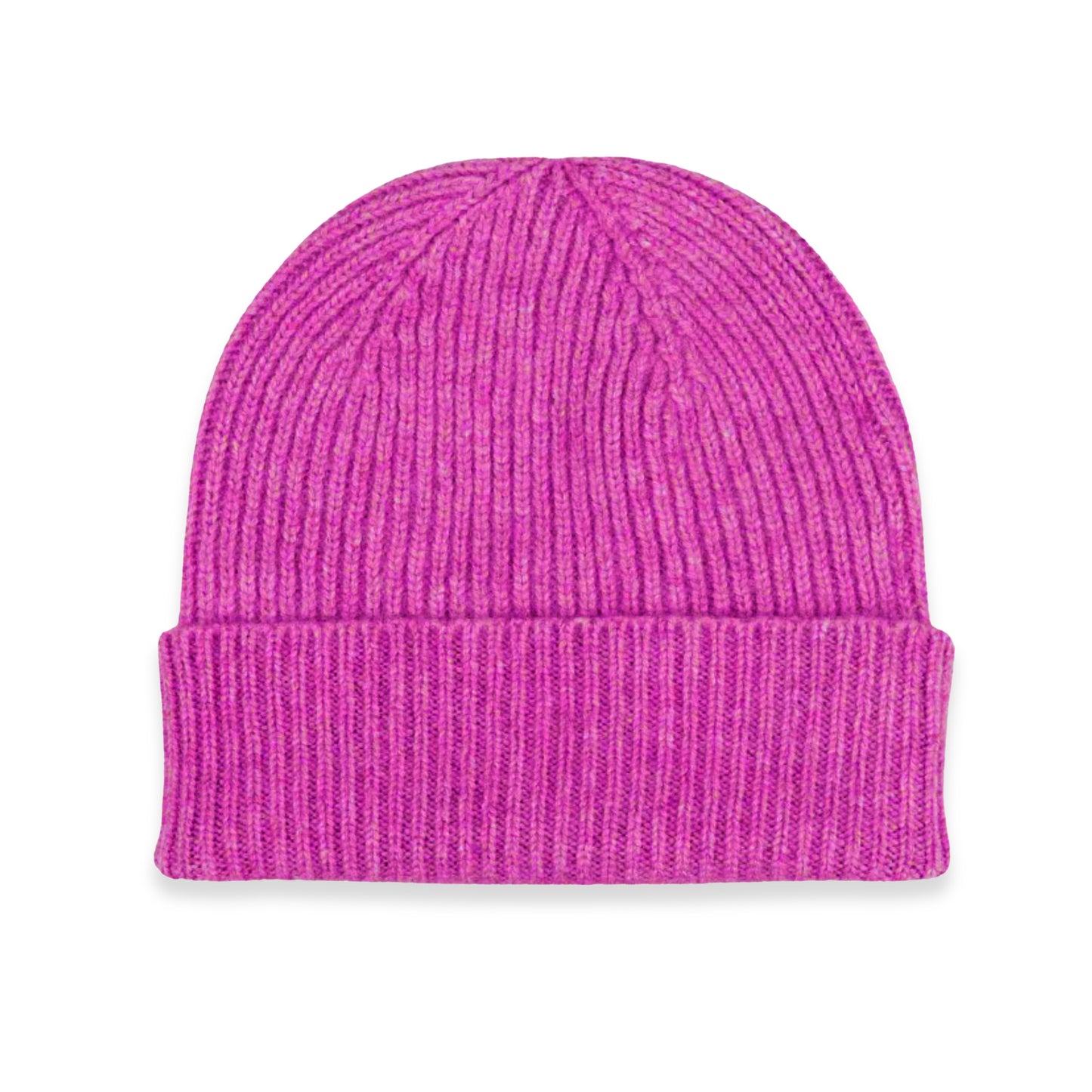 Cashmere Ribbed Hat in Infra Pink