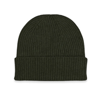 Cashmere Ribbed Hat in Loden