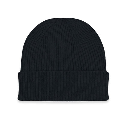 Cashmere Ribbed Hat in Navy