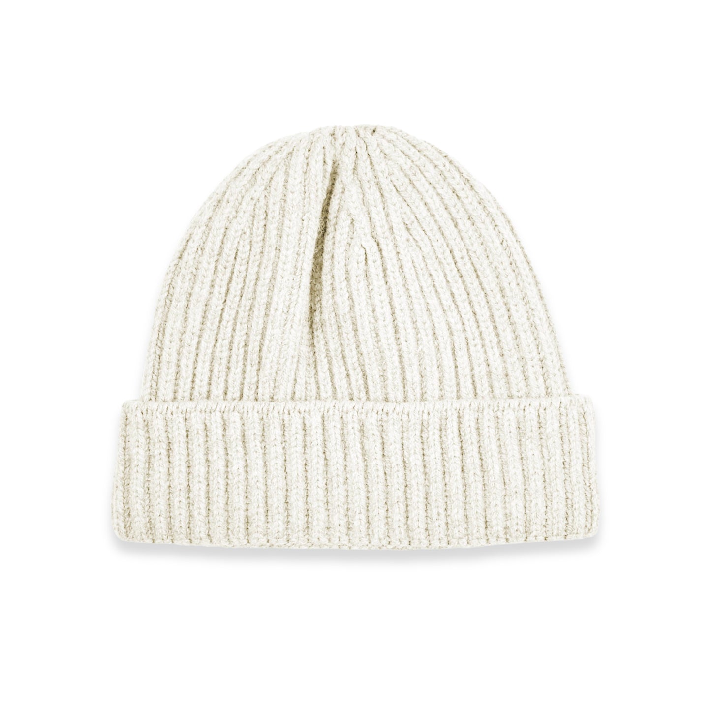 Cashmere Chunky Ribbed Hat in White Undyed