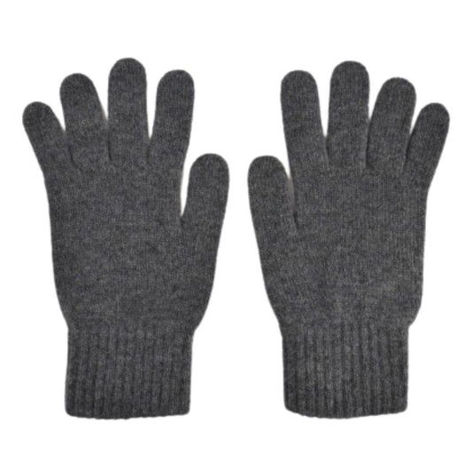 Three-Ply Cashmere Plain Gloves in Derby Grey