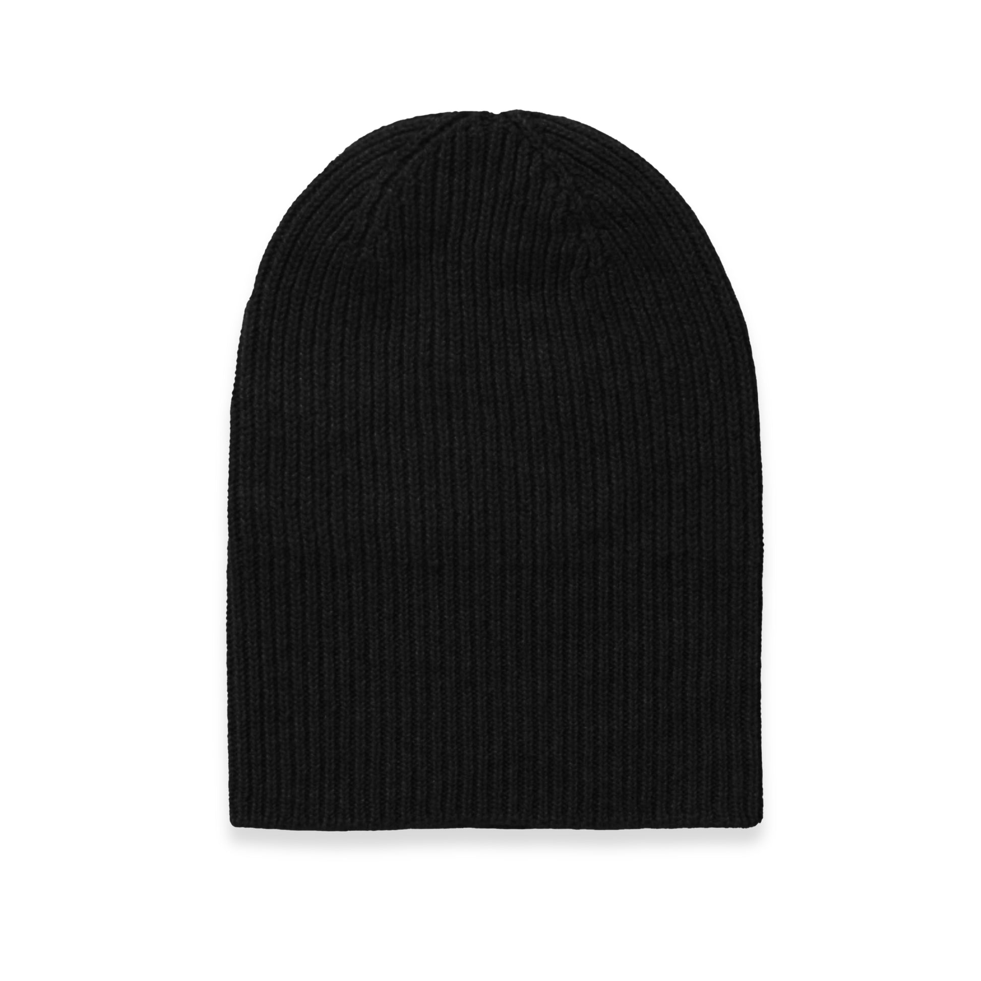 Cashmere Ribbed Hat in Black