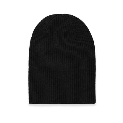 Cashmere Ribbed Hat in Black