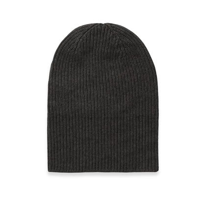 Cashmere Ribbed Hat in Charcoal