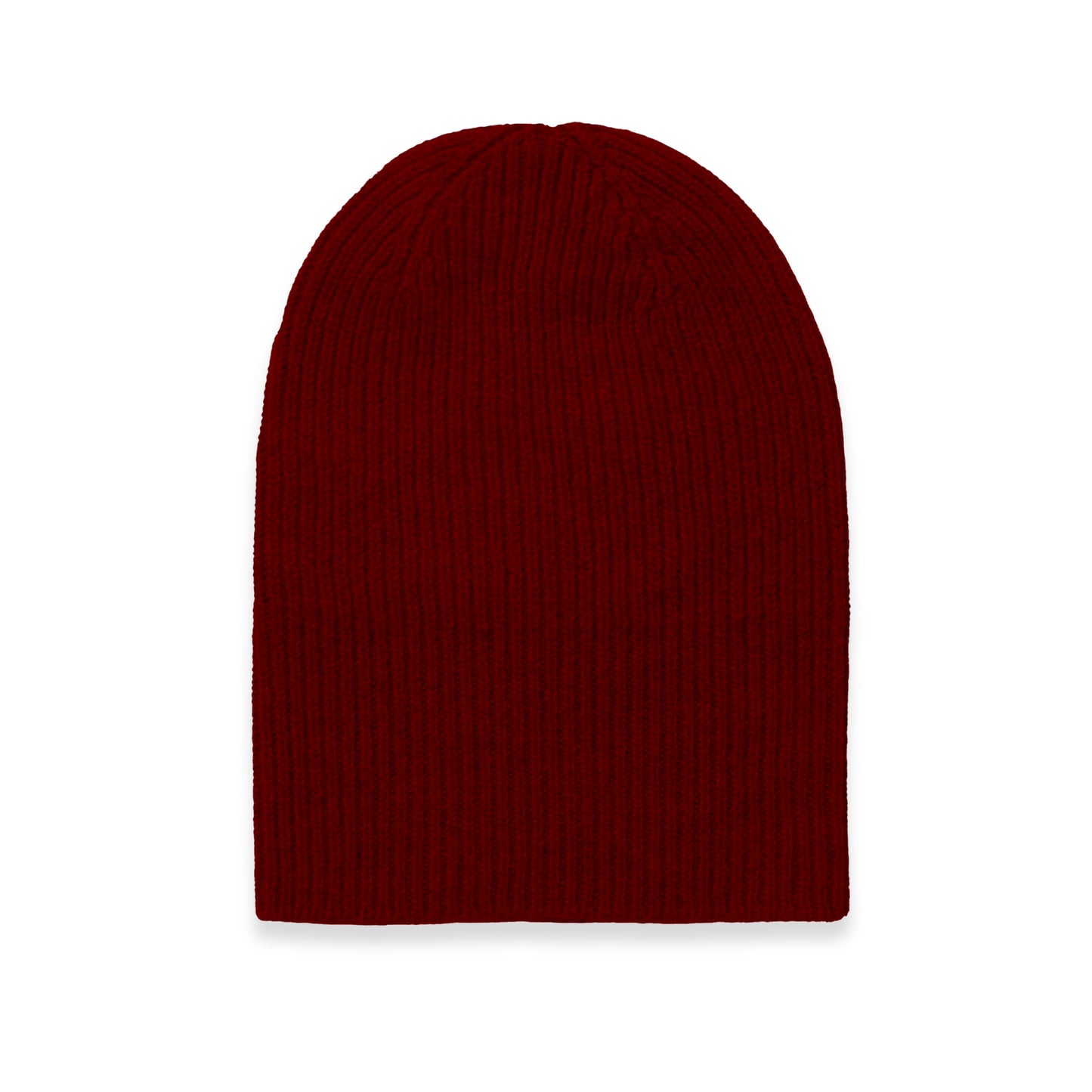 Cashmere Ribbed Hat in Claret