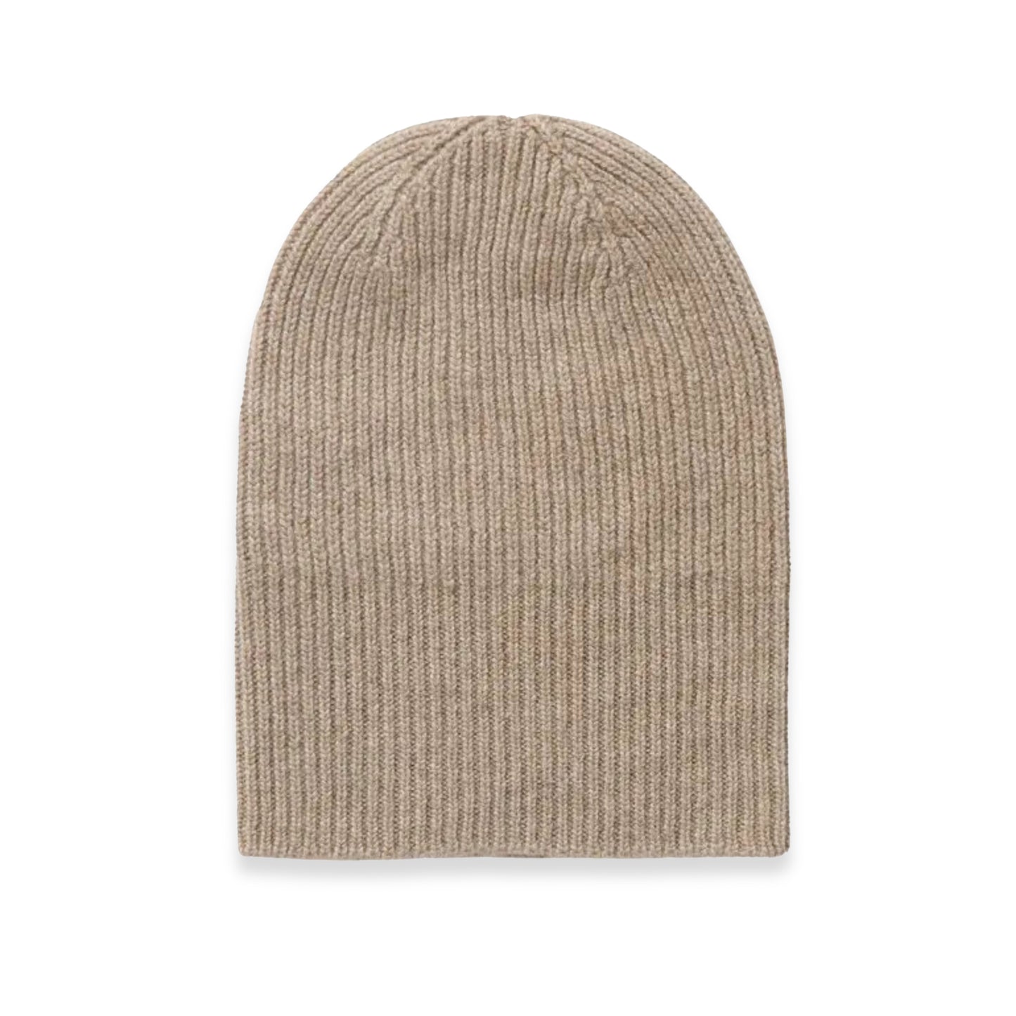 Cashmere Ribbed Hat in Dark Natural