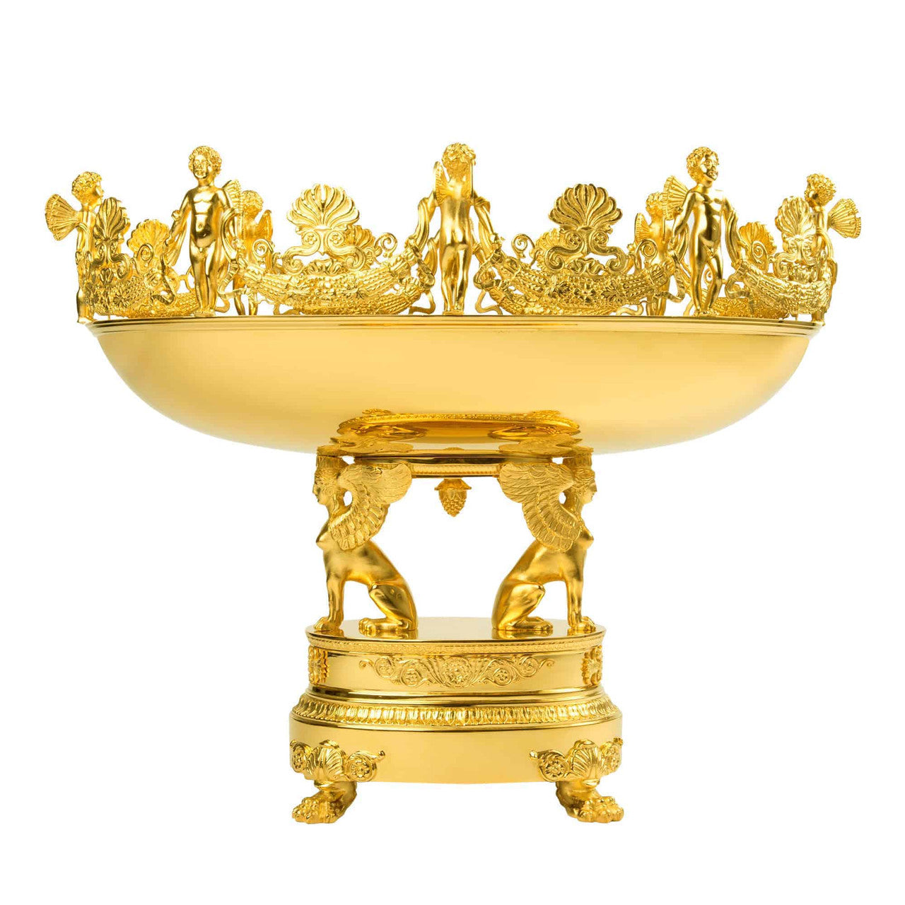 Oval Bowl with Sphinxes and Cherubs