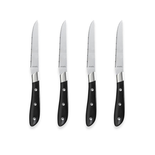Couzon Achille Black Steak Knives (Set of Four)