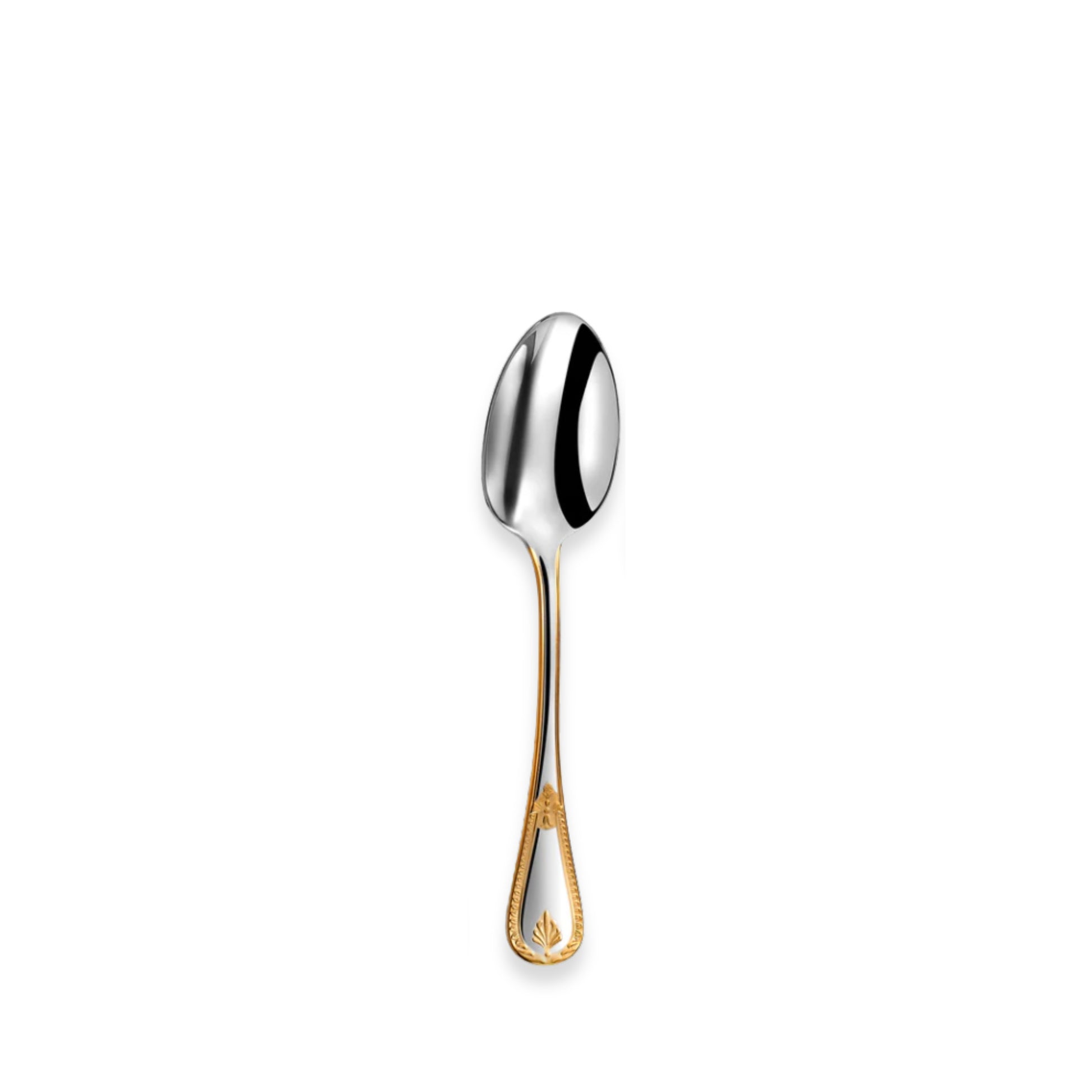 Couzon Consul Stainless Steel Flatware Collection with Gold Accents | Dessert Spoon