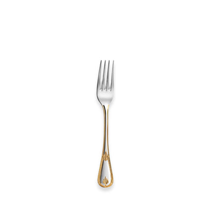 Couzon Consul Stainless Steel Flatware Collection with Gold Accents | Salad Fork