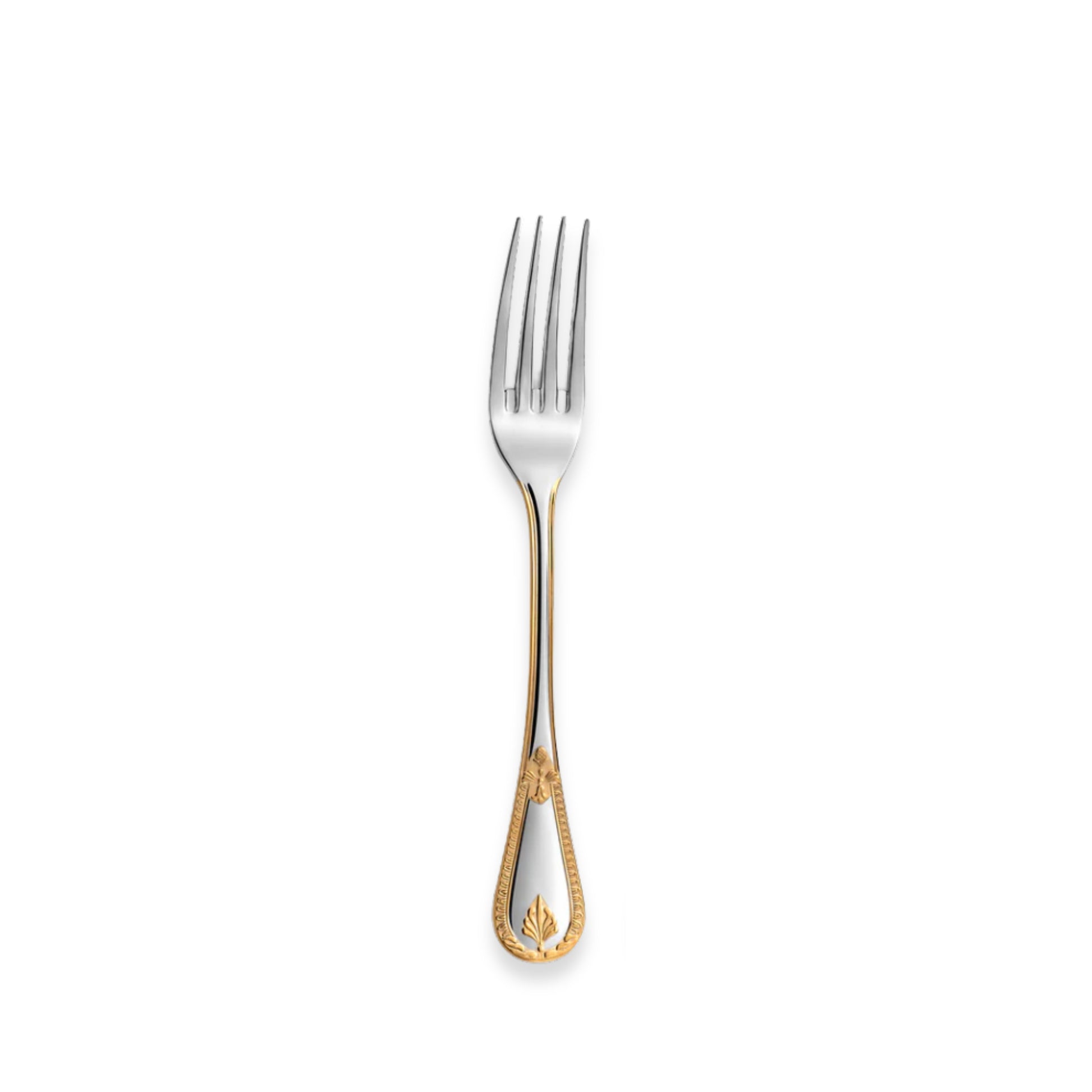 Couzon Consul Stainless Steel Flatware Collection with Gold Accents | Table Fork
