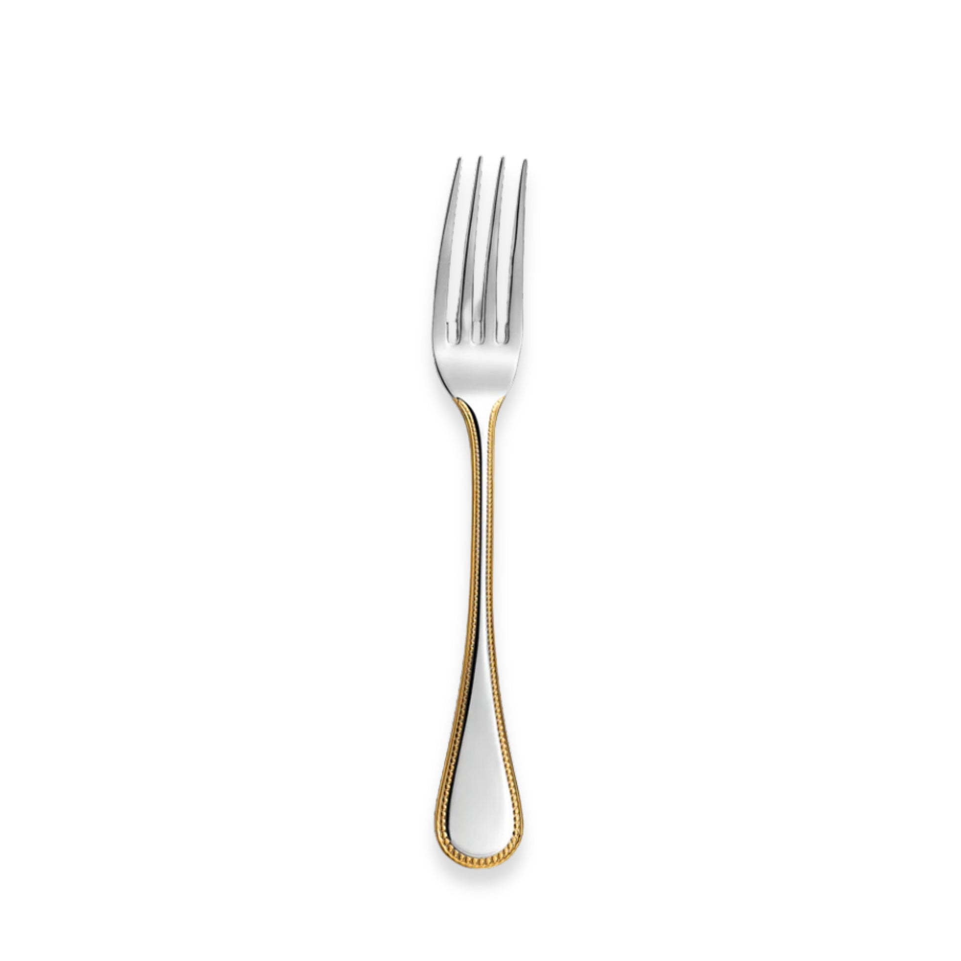 Couzon Lyrique Stainless Steel Flatware Collection with Gold Accents | Table Fork