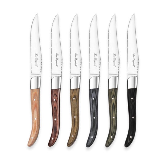 Couzon Louis Assorted Pakka Wood Steak Knives (Set of Six)