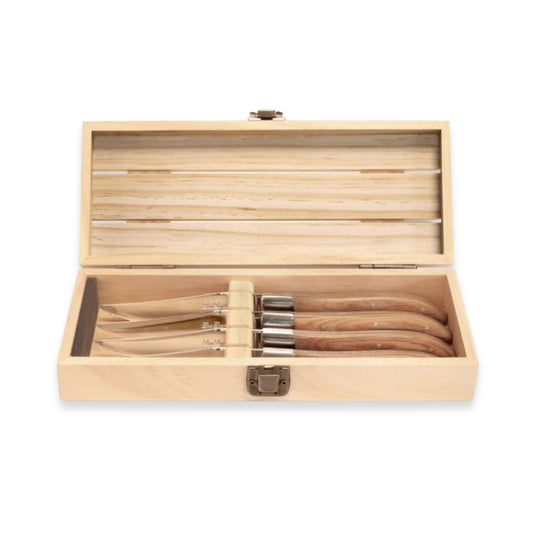 Couzon Louis Laguiole Hetre Pakka Wood Steak Knives (Set of Four)