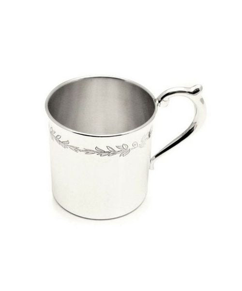 Floral Vine Baby Cup in Sterling