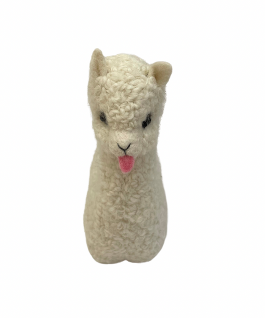 Baby Alpaca Stuffed Alpaca Doll in Ivory