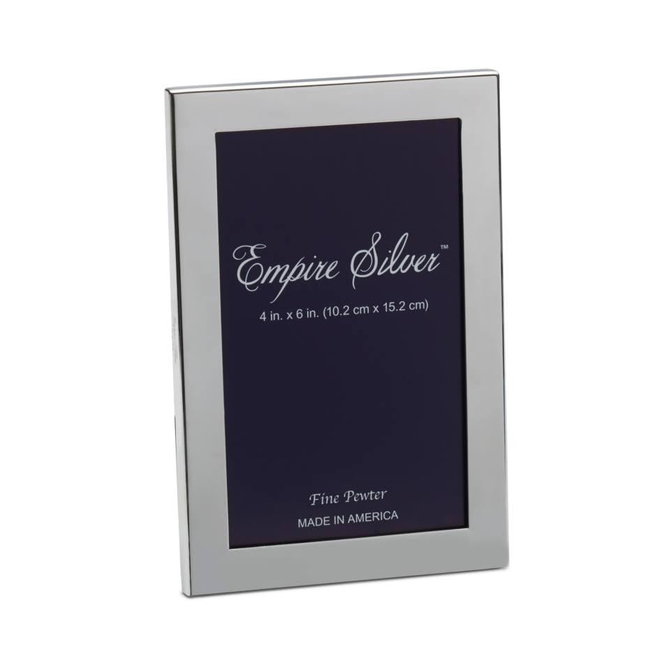 Empire Silver Plain Border Pewter Frame 4" x 6"