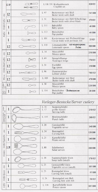 Jarosinski & Vaugoin Sterling Silver Flatware Pattern No. 182