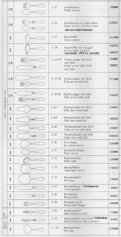 Jarosinski & Vaugoin Sterling Silver Flatware Pattern No. 177