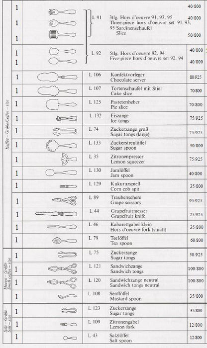 Jarosinski & Vaugoin Sterling Silver Flatware Pattern No. 179