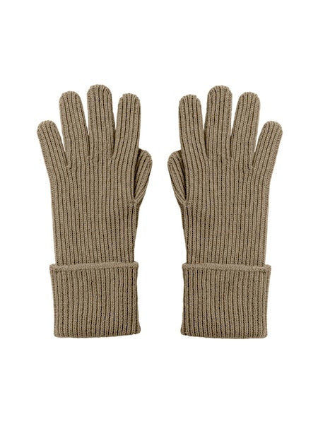 Johnstons Cashmere Ribbed Cuff Gloves in Otter