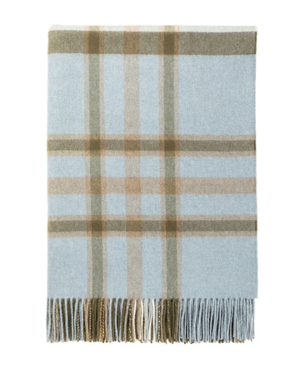 Johnstons of Elgin Cashmere Check Sofa Throw Blanket in Anderson Modern