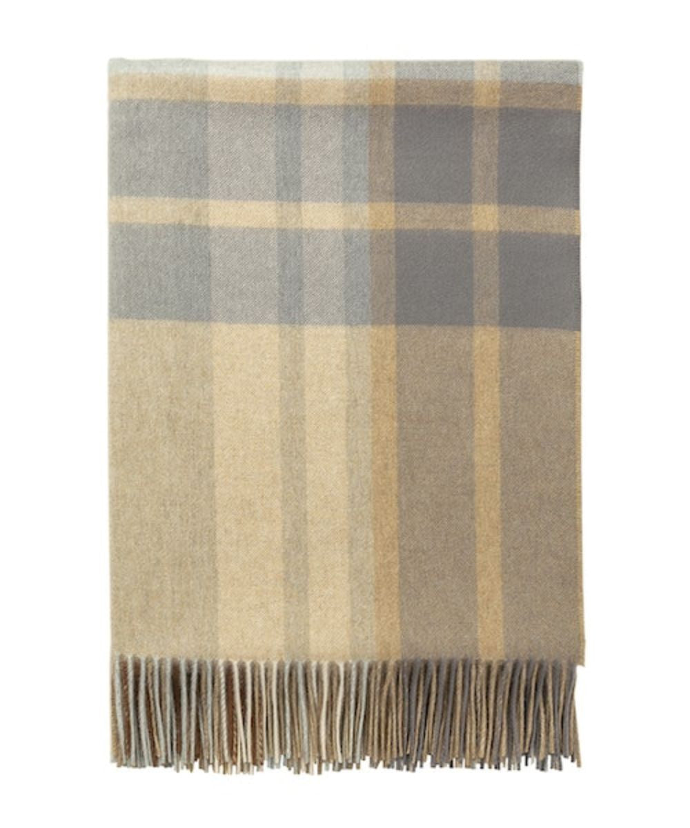 Johnstons of Elgin Cashmere Check Sofa Throw Blanket in Lochcarron Hunting Weathered