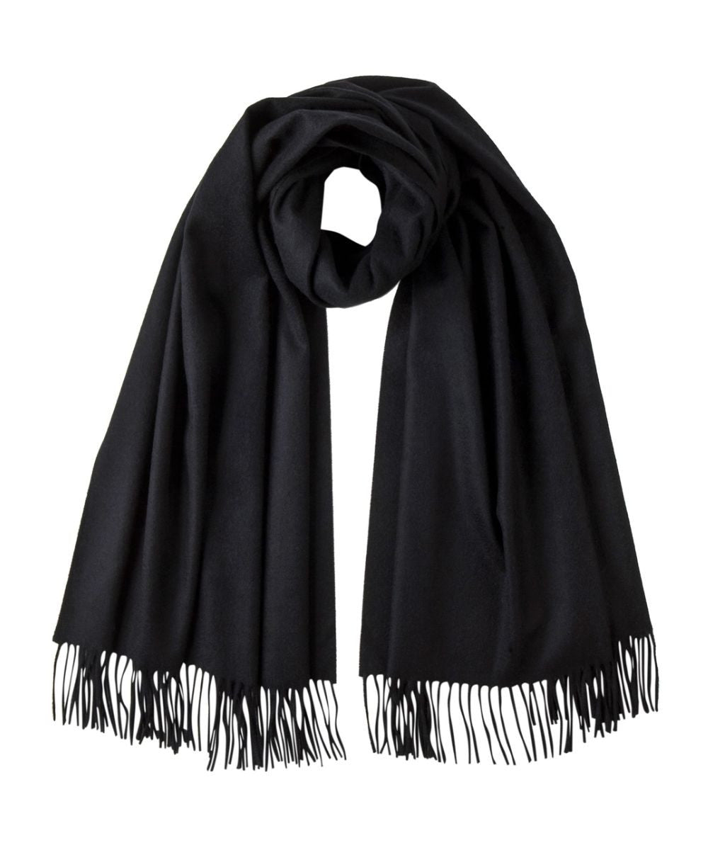 Johnstons of Elgin Cashmere Classic Plain Stole in Black