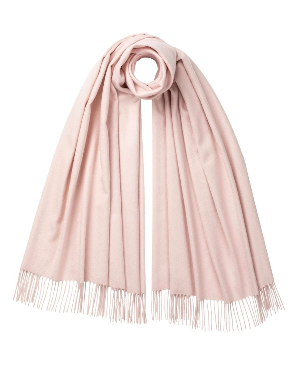 Johnstons of Elgin Cashmere Classic Plain Stole in Blush