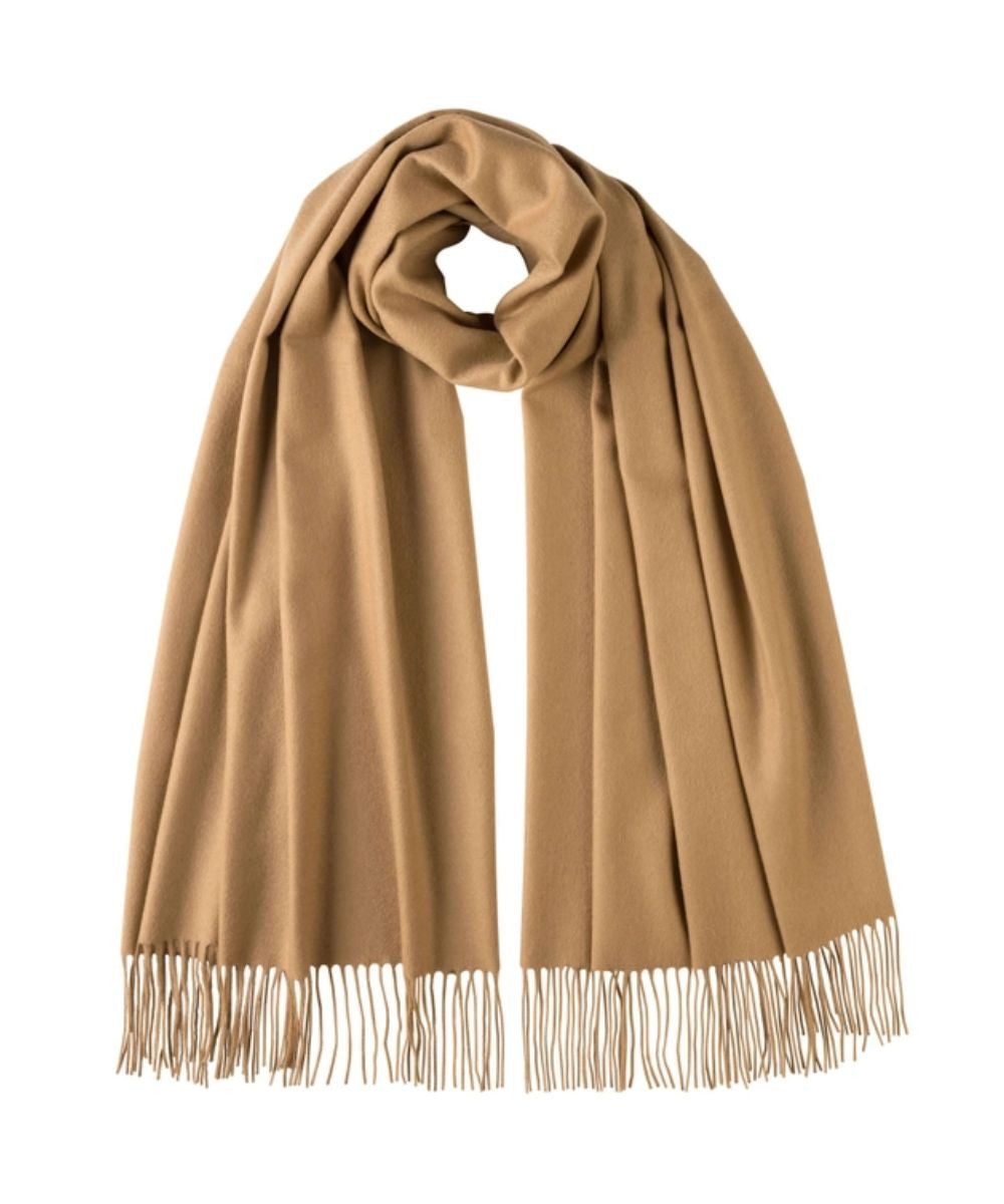 Johnstons of Elgin Cashmere Classic Plain Stole in Camel