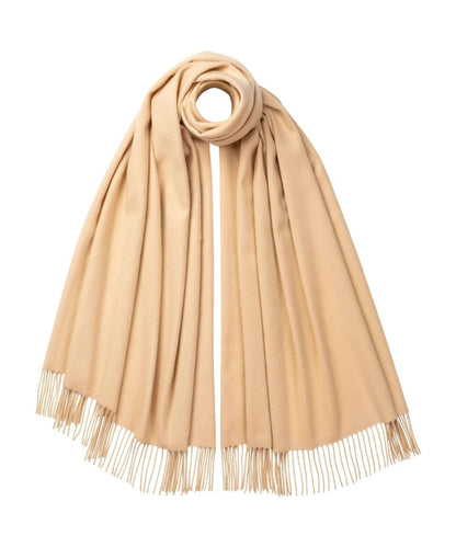 Johnstons of Elgin Cashmere Classic Plain Stole in Cashew