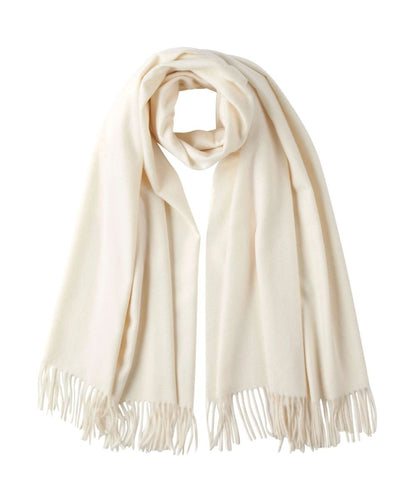Johnstons of Elgin Cashmere Classic Plain Stole in White