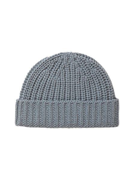Johnstons of Elgin Cashmere Ribbed Beanie in Peregrine