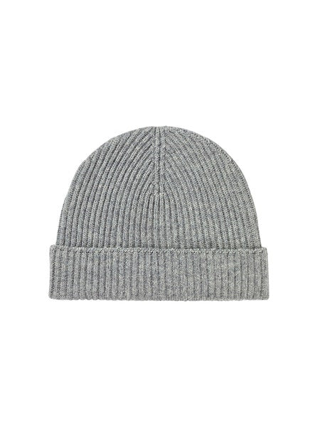 Johnstons of Elgin Cashmere Ribbed Hat in Silver