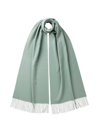 Johnstons of Elgin Classic Cashmere Wide Plain Scarf in Frost