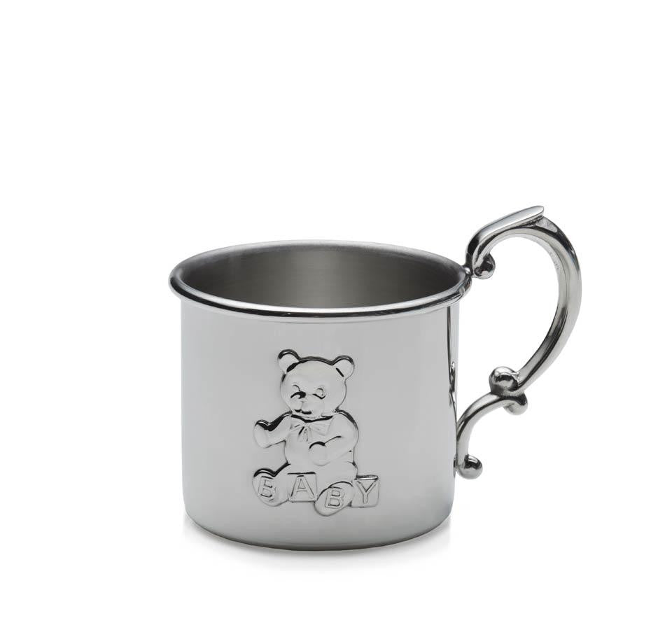 Empire Silver Teddy Bear Baby Cup in Pewter