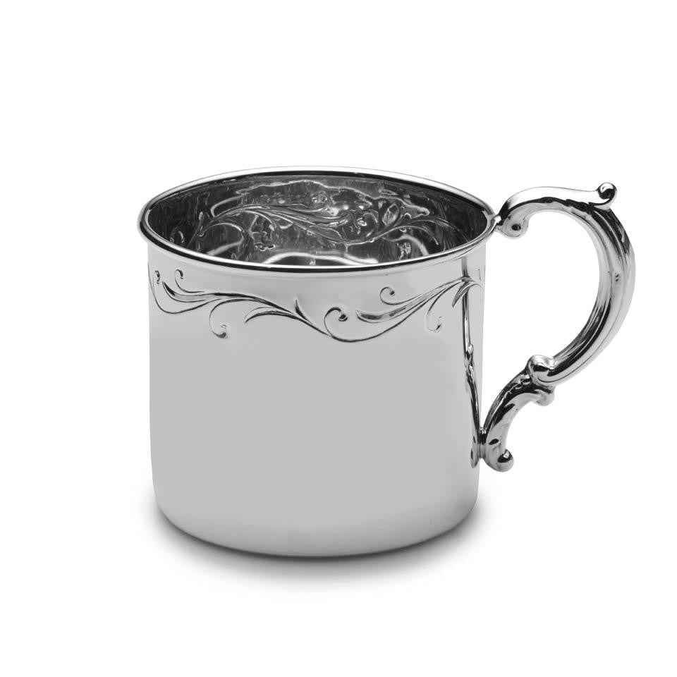 Empire Silver Floral Baby Cup in Sterling Silver