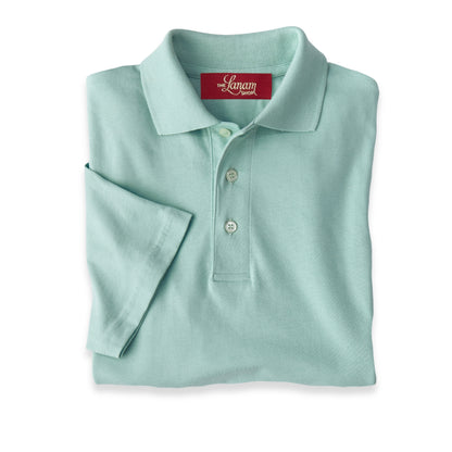 Men Short Sleeve Pima Cotton Jersey Polo | Aqua