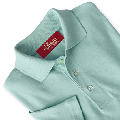 Men Short Sleeve Pima Cotton Jersey Polo | Aqua