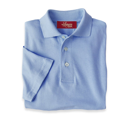 Men Short Sleeve Pima Cotton Jersey Polo | Carolina Blue