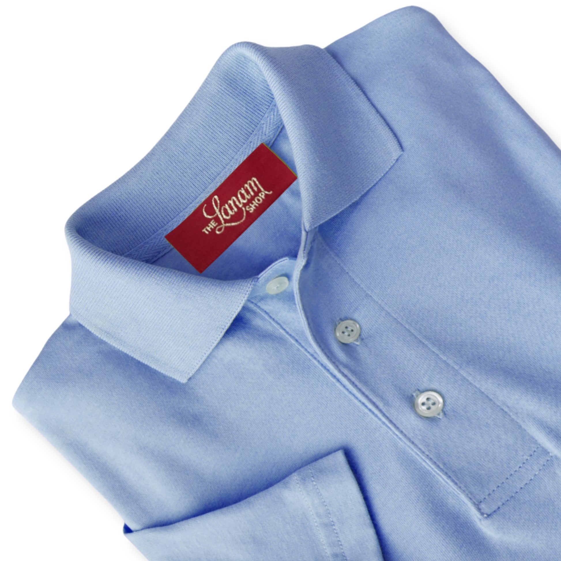 Men Short Sleeve Pima Cotton Jersey Polo | Carolina Blue