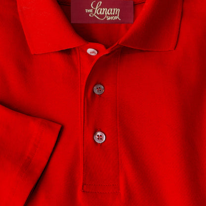 Men Short Sleeve Pima Cotton Jersey Polo | Bright Red