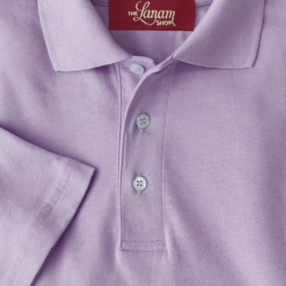 Men Short Sleeve Pima Cotton Jersey Polo | Lavender