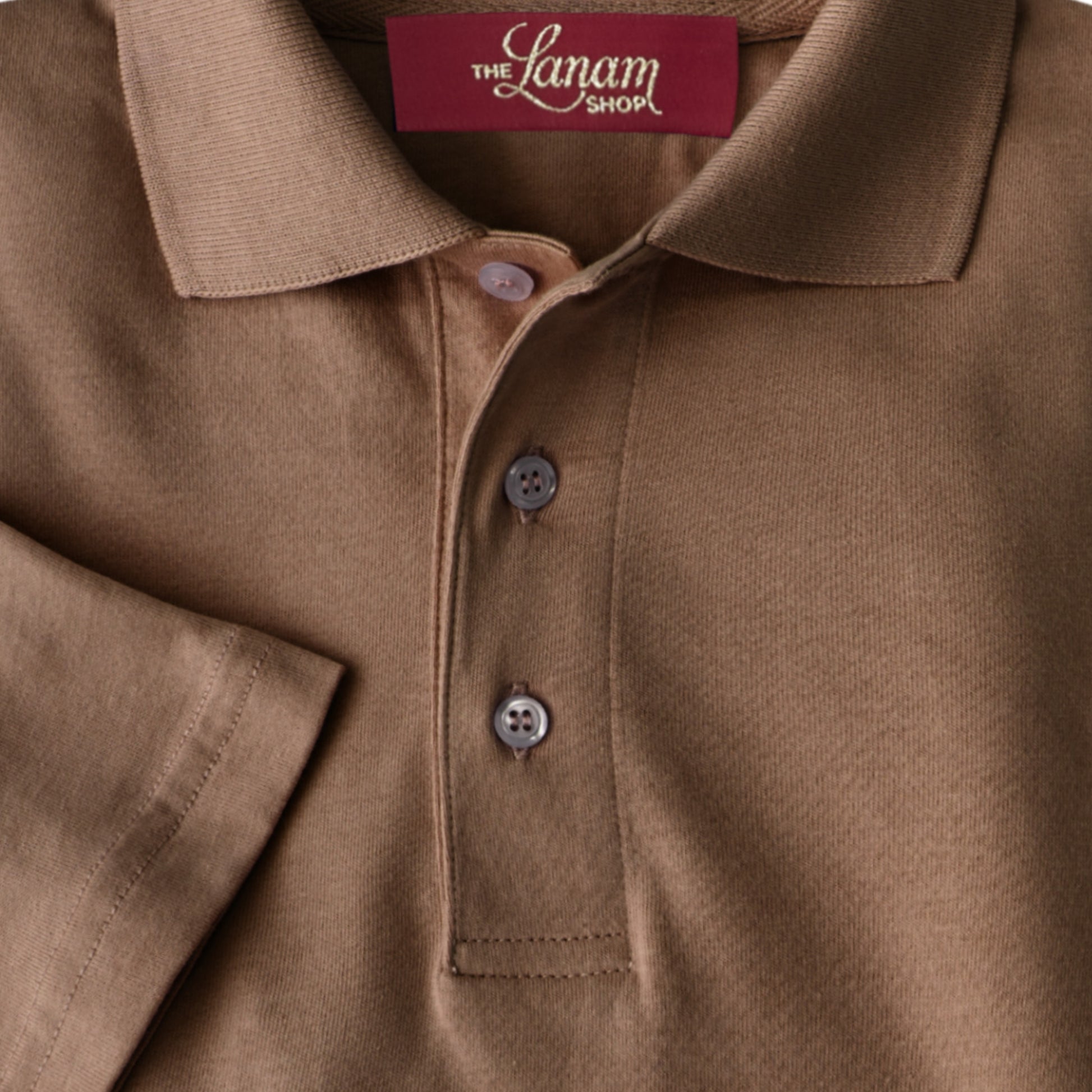 Men Short Sleeve Pima Cotton Jersey Polo | Light Coffee