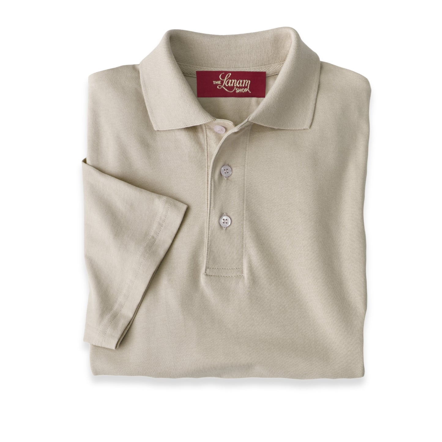 Men Short Sleeve Pima Cotton Jersey Polo | Oatmeal