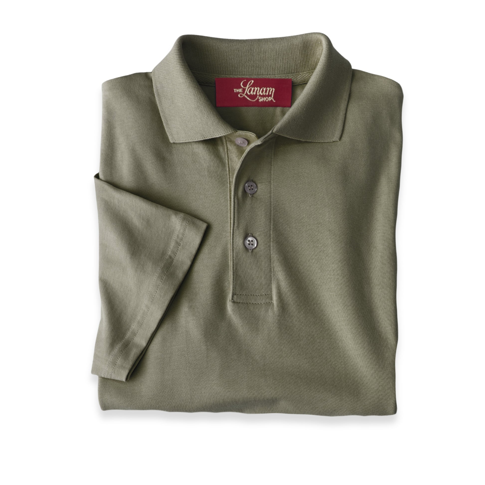 Men Short Sleeve Pima Cotton Jersey Polo | Olive