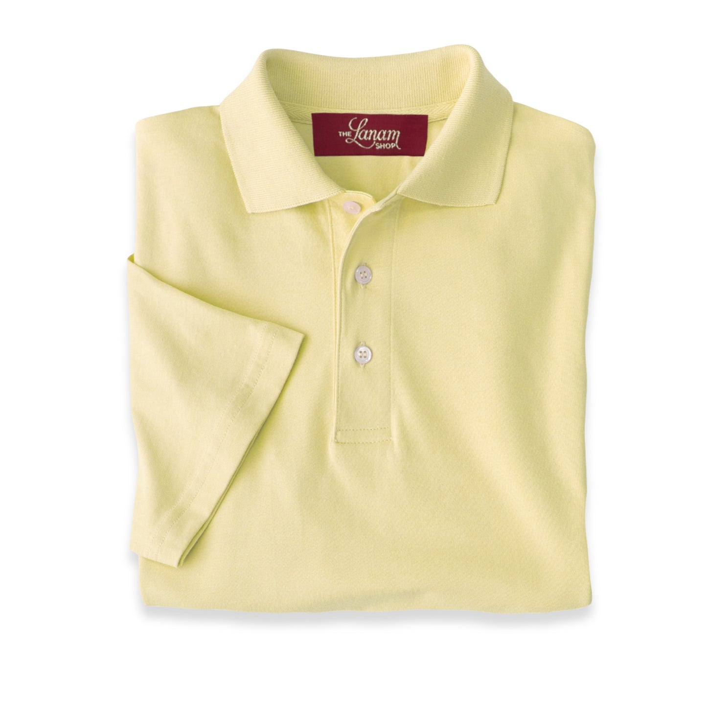 Men Short Sleeve Pima Cotton Jersey Polo | Soft Yellow