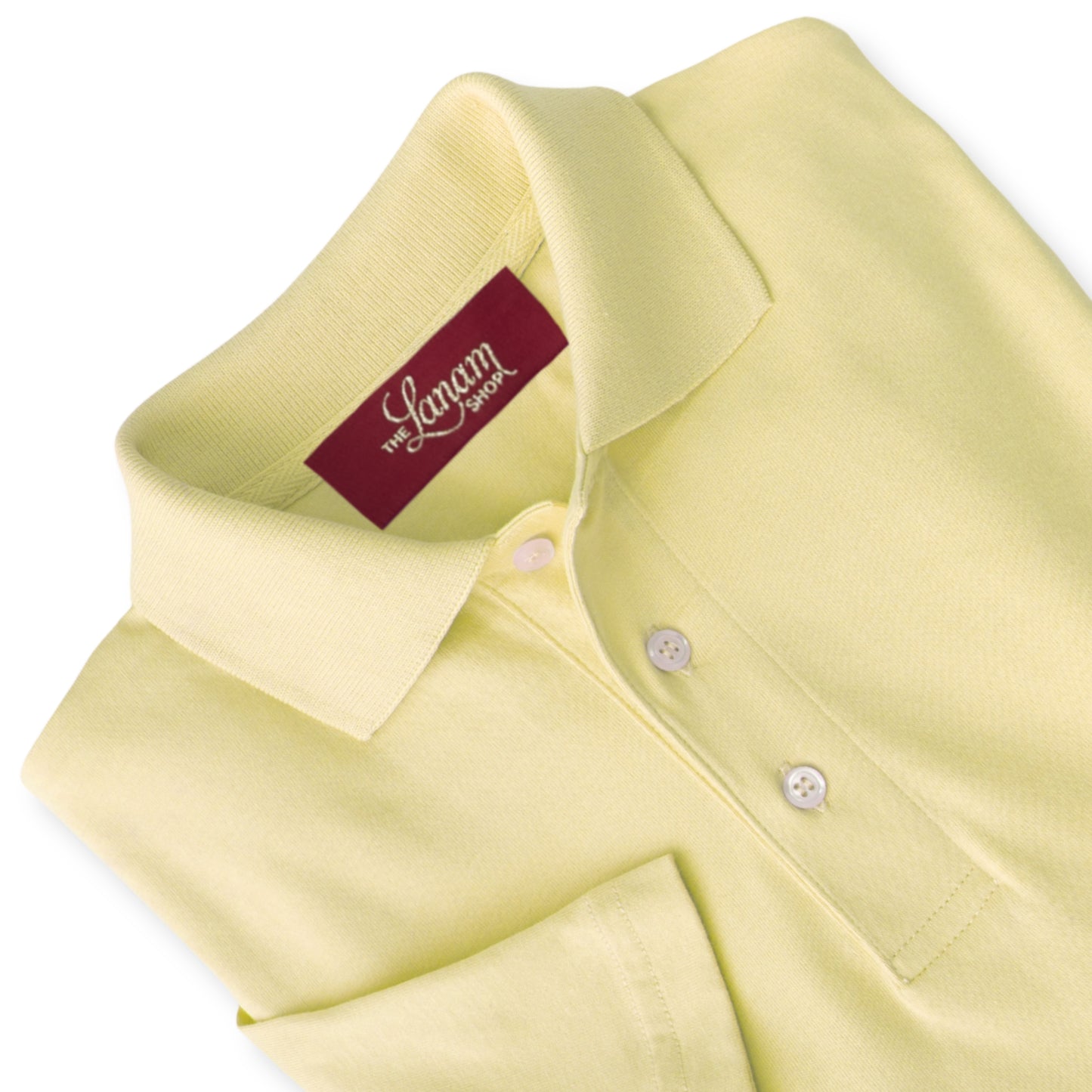 Men Short Sleeve Pima Cotton Jersey Polo | Soft Yellow