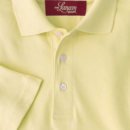 Men Short Sleeve Pima Cotton Jersey Polo | Soft Yellow