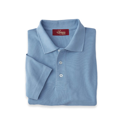 Men Short Sleeve Pima Cotton Pique Polo | Carolina Blue